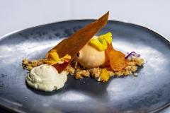 Goat Cheese Mousse and Persimmon Ice Cream by Sashi Cheliah